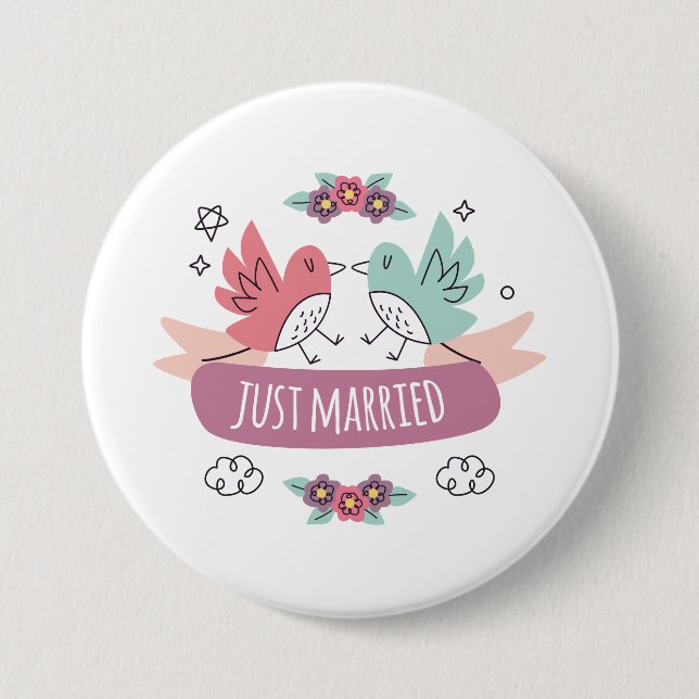 Badge Rond 7,6 Cm marié  (Devant)