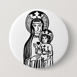 Badge Rond 7,6 Cm Marie et Jésus