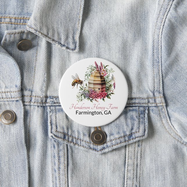 Badge Rond 7,6 Cm Marque commerciale miel (En situation)