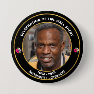 Badge Rond 7,6 Cm Marques à skis   Célébration De La Vie Bien Passé 