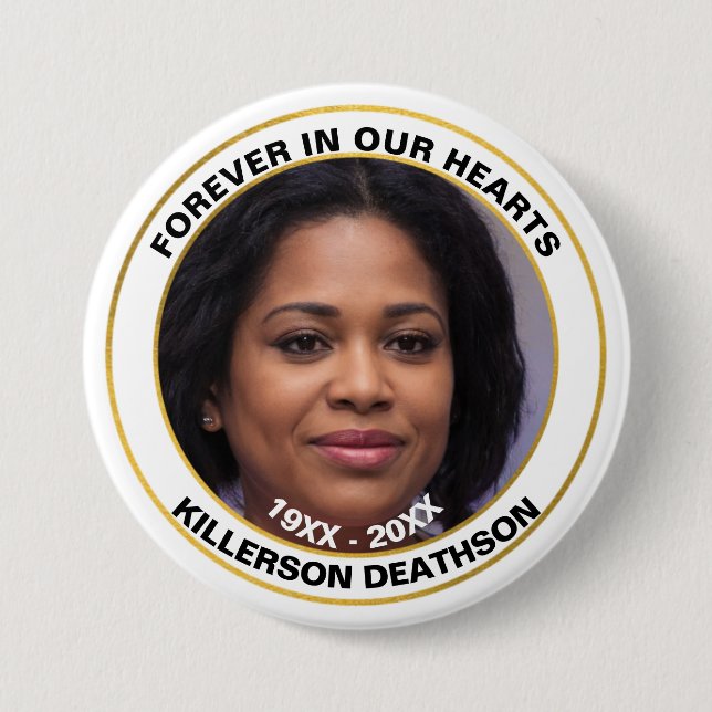 Badge Rond 7,6 Cm Marques à skis | Pour toujours dans notre coeur Bo (Devant)