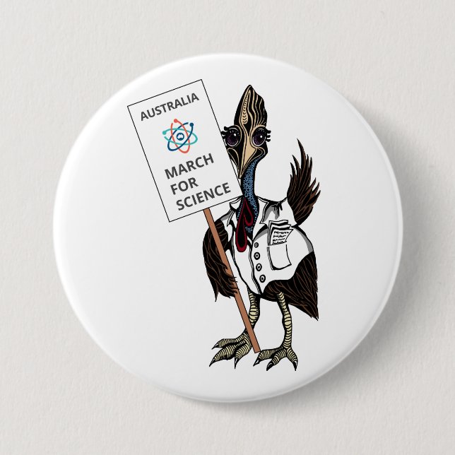 Badge Rond 7,6 Cm Mars pour la Science Australie - casoar - (Devant)