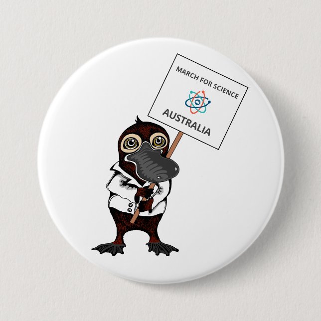 Badge Rond 7,6 Cm Mars pour la Science Australie - ornithorynques - (Devant)