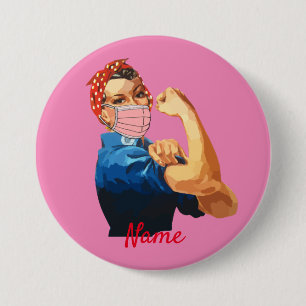 Badge Rond 7,6 Cm Masked Female Empowerment Thunder_Cove 