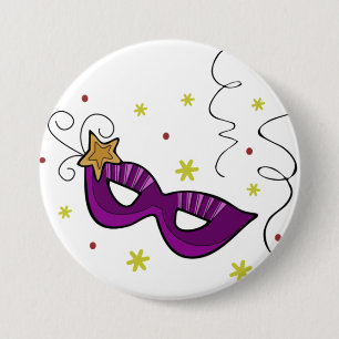 Badge Rond 7,6 Cm Masque pour les yeux de Mardi Gras