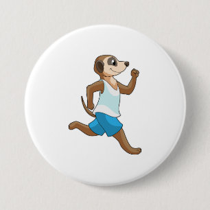 Badge Rond 7,6 Cm Meerkat à Running Sports