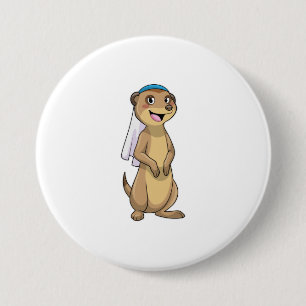 Badge Rond 7,6 Cm Meerkat épouse avec Voile