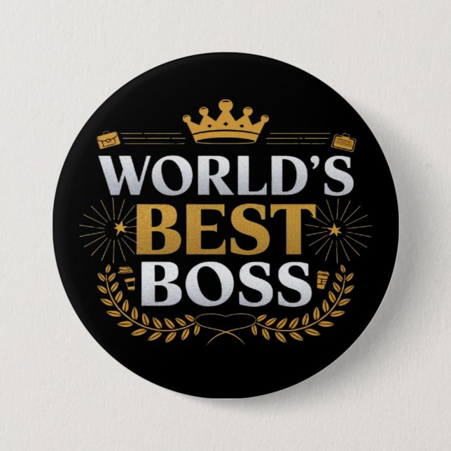 Badge Rond 7,6 Cm meilleur patron du monde (Devant)