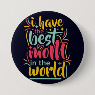 Badge Rond 7,6 Cm Meilleure maman au Bouton du Monde"