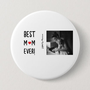 Badge Rond 7,6 Cm Meilleure maman jamais nom personnalisable