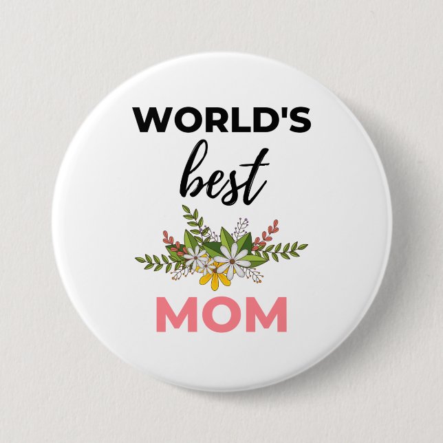 Badge Rond 7,6 Cm Meilleure maman noire du monde (Devant)