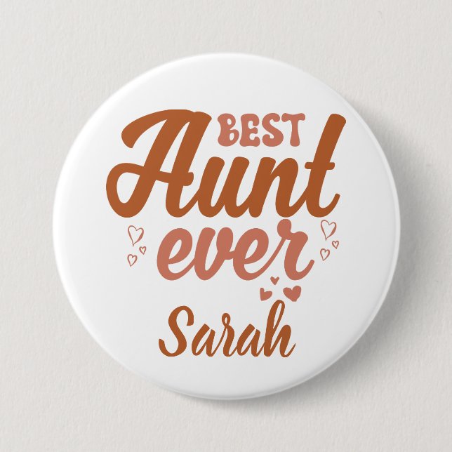 Badge Rond 7,6 Cm Meilleure tante jamais (Devant)