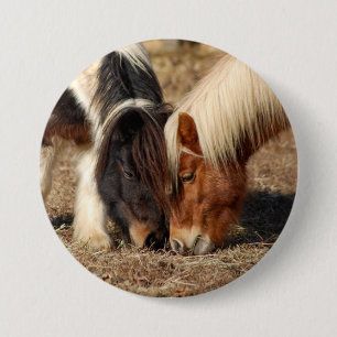 Badge Rond 7,6 Cm Meilleurs amis ! Bouton avec deux poneys