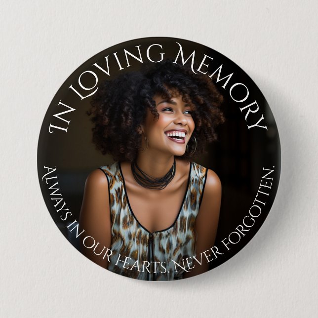 Badge Rond 7,6 Cm Mémoire d'amour photo (Devant)