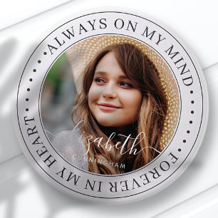 Badge Rond 7,6 Cm Mémorial toujours dans mon esprit photo élégante