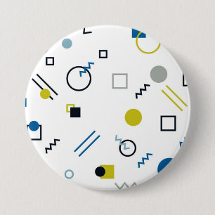 Badge Rond 7,6 Cm Memphis, cool, tendance, art géométrique moderne