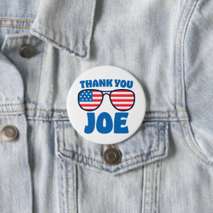 Badge Rond 7,6 Cm Merci Joe Patriotique Aviateurs