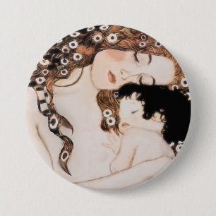 Badge Rond 7,6 Cm Mère et enfant Gustav Klimt