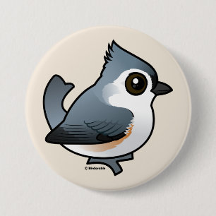 Badge Rond 7,6 Cm Mésange tuftée