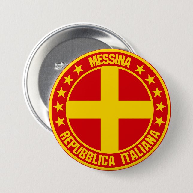 Badge Rond 7,6 Cm Messine (Devant & derrière)