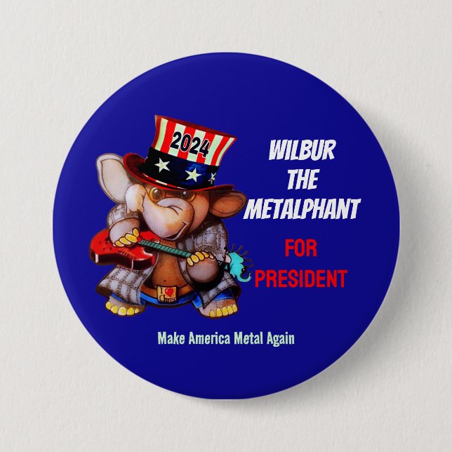 Badge Rond 7,6 Cm Metalphant pour le bouton Président 2024 (Devant)