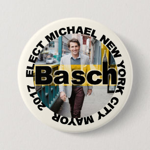 Badge Rond 7,6 Cm Michael Basch pour le maire