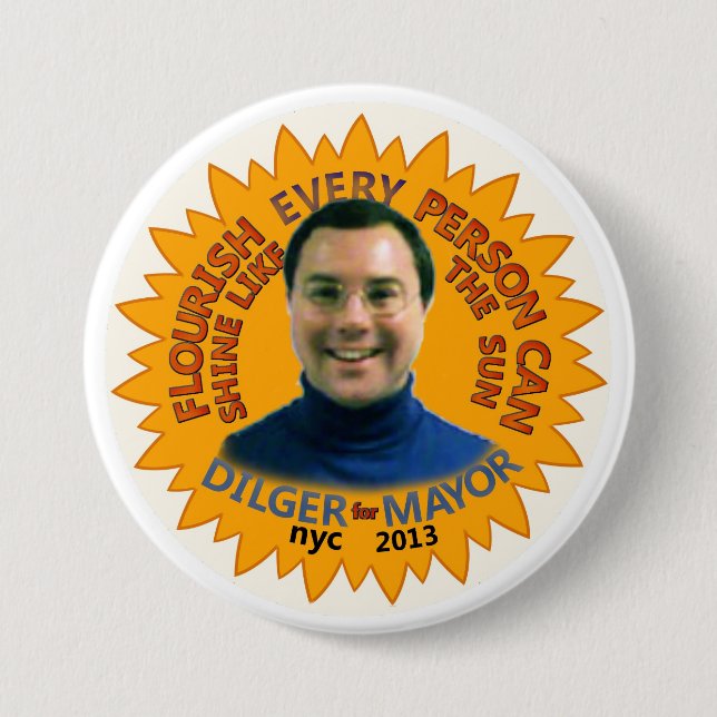 Badge Rond 7,6 Cm Michael J. Dilger pour le maire 2013 de NYC (Devant)