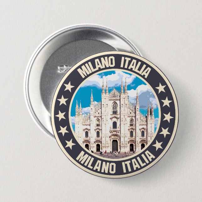 Badge Rond 7,6 Cm Milan (Devant & derrière)