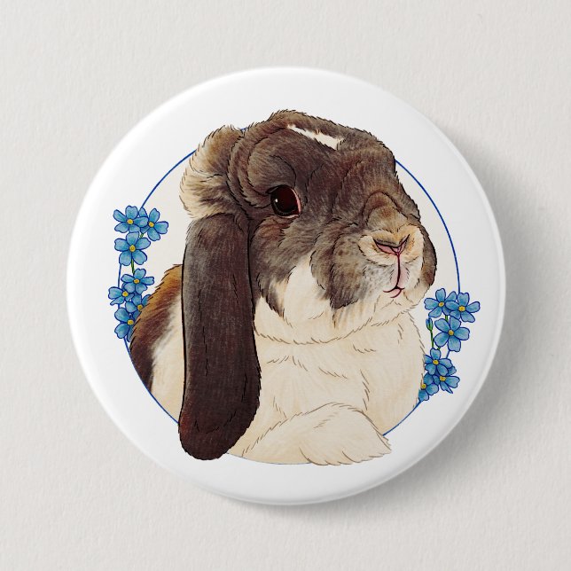 Badge Rond 7,6 Cm Milly Moo Bunny (Devant)