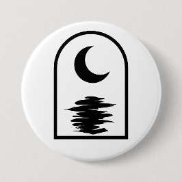 Badge Rond 7,6 Cm Minimalist Celestial Moon and Water