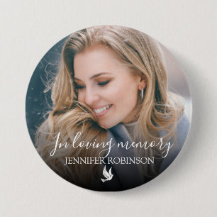 Badge Rond 7,6 Cm Minimaliste En Mémoire D'Amour Photo