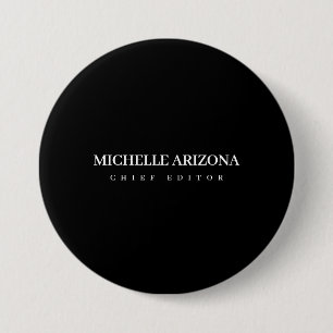 Badge Rond 7,6 Cm Minimaliste Moderne Professionnel Noir