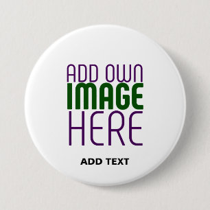 BADGE ROND 7,6 CM MODÈLE DE TEXTE D'IMAGE BLANCHE SIMPLE MODERNE