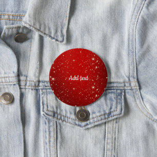 Badge Rond 7,6 Cm Modèle - Noël Red Twinkle