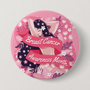 Badge Rond 7,6 Cm Mois de sensibilisation au cancer du sein