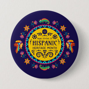 Badge Rond 7,6 Cm Mois du patrimoine hispanique
