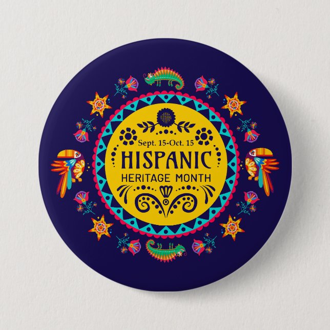 Badge Rond 7,6 Cm Mois du patrimoine hispanique (Devant)