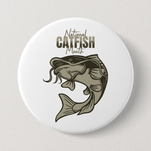 Badge Rond 7,6 Cm Mois national de la pêche (Devant)