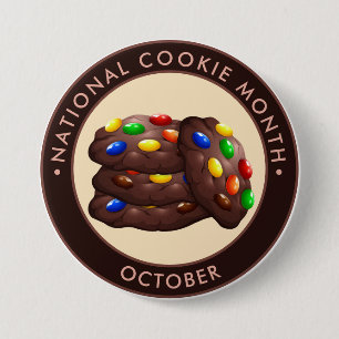 Badge Rond 7,6 Cm Mois national des biscuits, chocolat biscuits bonb