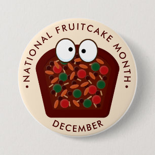 Badge Rond 7,6 Cm Mois national du gâteau aux fruits, mignon gâteau 