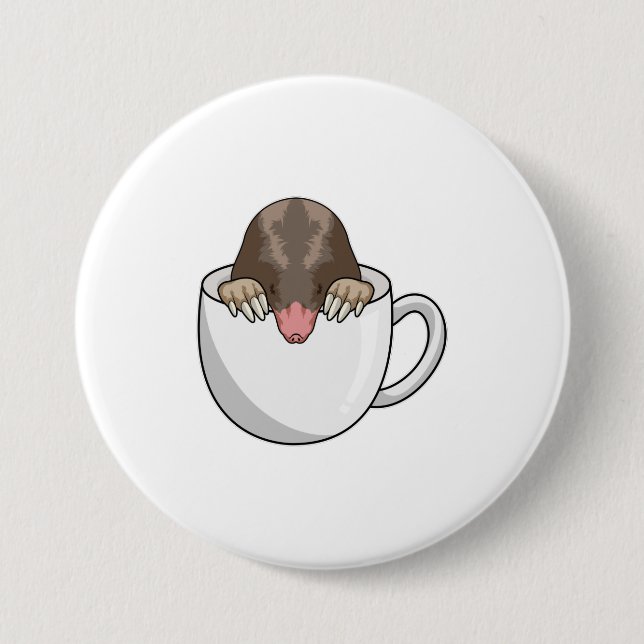 Badge Rond 7,6 Cm Mole avec la coupe de café (Devant)