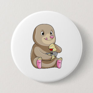 Badge Rond 7,6 Cm Mole comme joueur avec Joystick