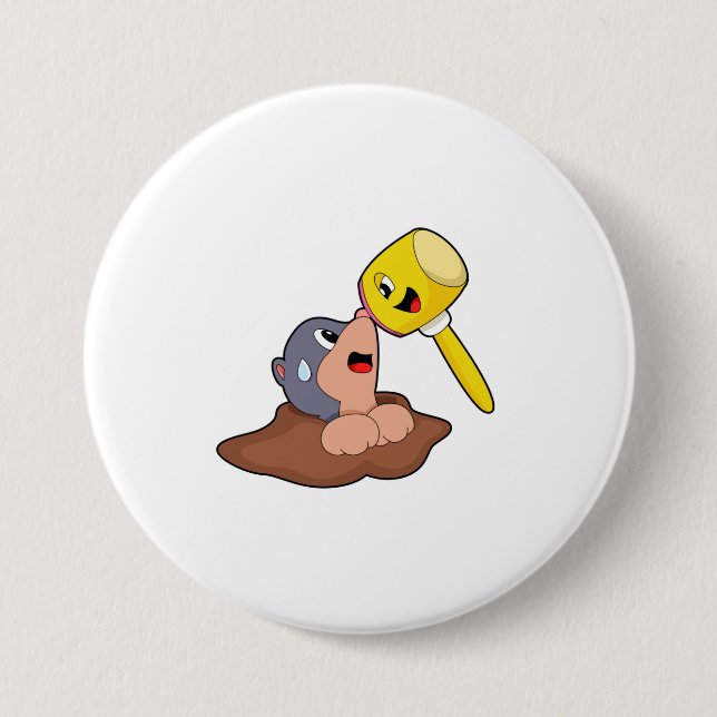 Badge Rond 7,6 Cm Mole Hammer (Devant)