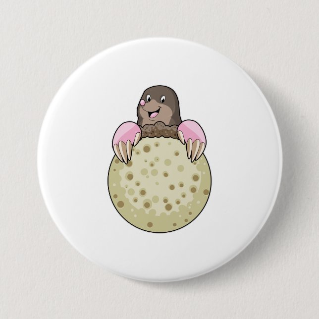 Badge Rond 7,6 Cm Mole with Moon (Devant)
