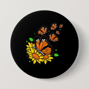 Badge Rond 7,6 Cm Monarque Butterflies