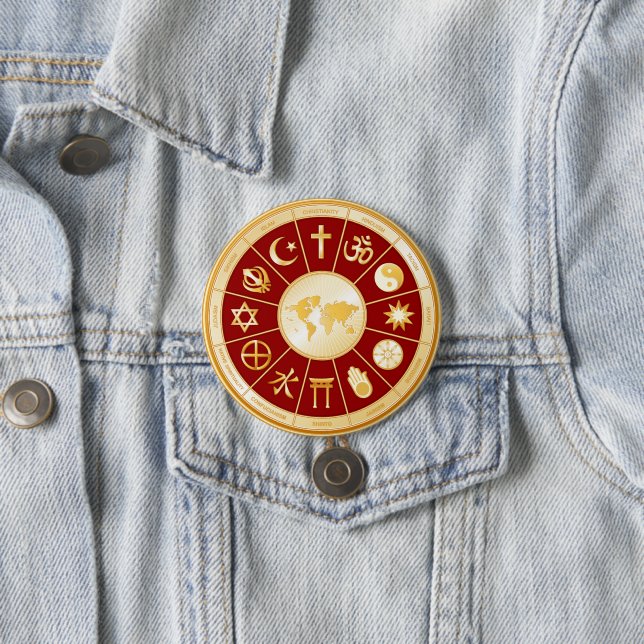 Badge Rond 7,6 Cm Monde de la foi (En situation)