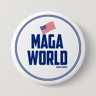 Badge Rond 7,6 Cm Monde MAGA