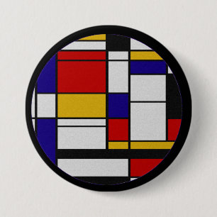 Badge Rond 7,6 Cm Mondrian de Stijl
