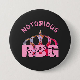 Badge Rond 7,6 Cm Monogramme de signature RBG célèbre