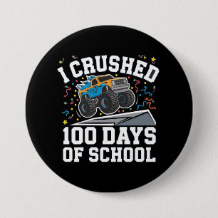 Badge Rond 7,6 Cm Monstre de camion 100 jours d'école 100e jour d'éc